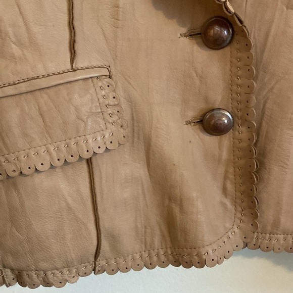 Cache Lamb Leather Blazer vintage sz 6 - Picture 9 of 13